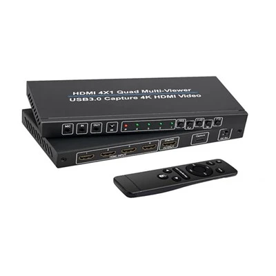 HDMI Multiviewer Switch HDMI 4X1Quad Multi{2}}viewer USB3.0 Заснемане на 4K HDMI видео Поддръжка 4K 1080p 10 режима на гледане